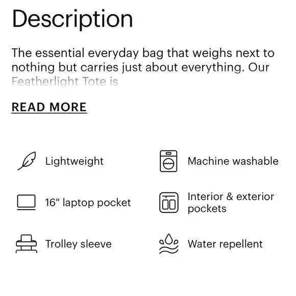 AWAY Featherlight Tote Black - Picture 10 of 13